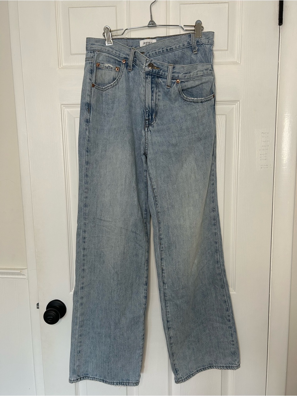 Pistola Bobbie Wide Leg Crossover Jeans - Picture 3 of 16